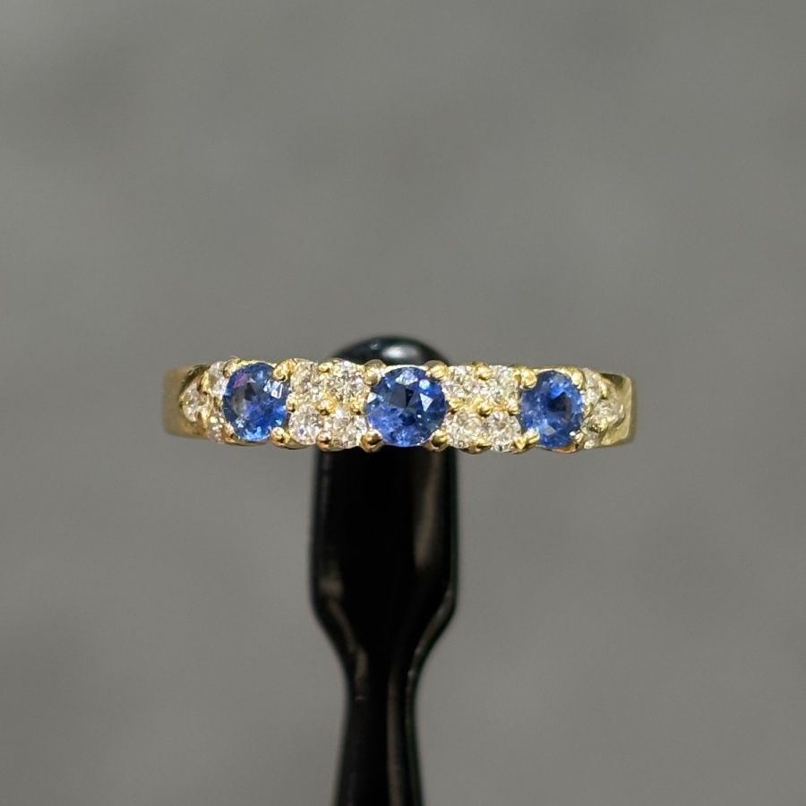 Pre-Owned 18ct Yellow Gold 0.39ct Sapphire &amp; 0.14ct Diamond Eternity Ring