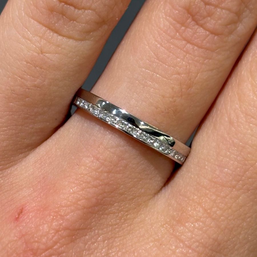 Pre-Owned Platinum 0.32ct Princess Cut Diamond Eternity Ring