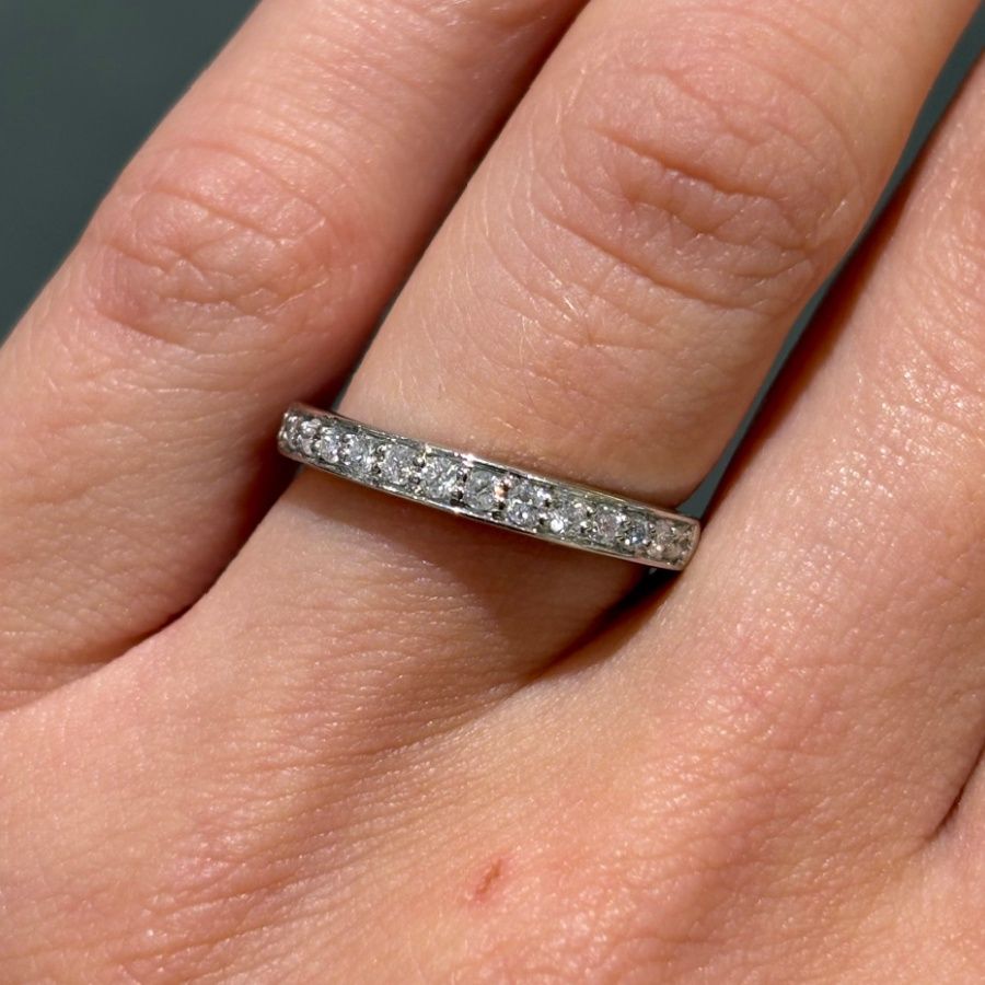 Pre-Owned Platinum 0.25ct Grain Set 1/2 Eternity Ring