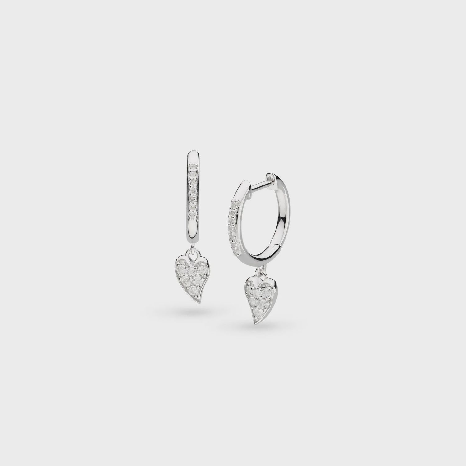 Desire Kiss Precious Pavé Heart Hoop Earrings
