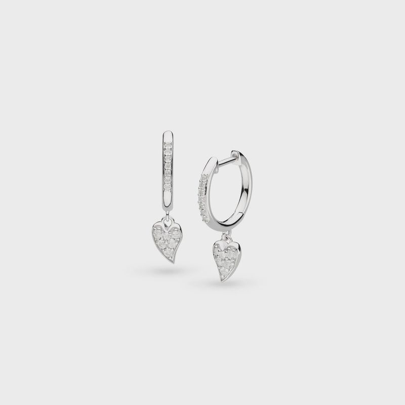 Desire Kiss Precious Pavé Heart Hoop Earrings
