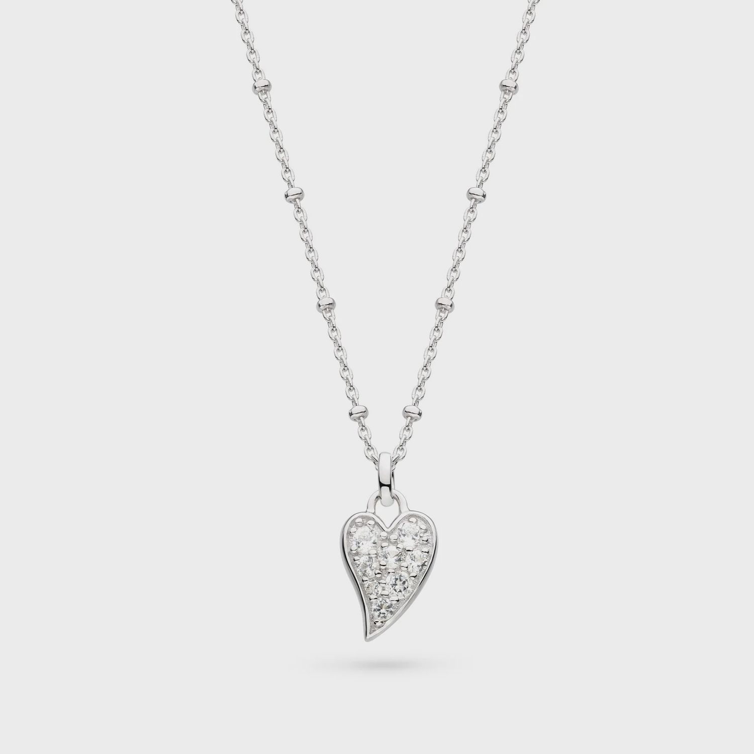 Desire Kiss Precious Pavé Heart Ball Chain Necklace