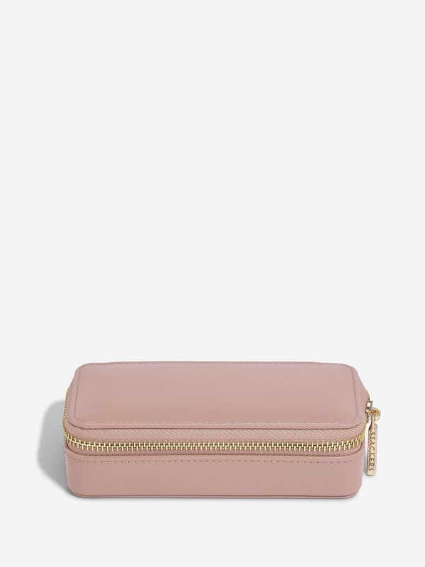 Zipped Travel Jewellery Box in Patent Copper Rose