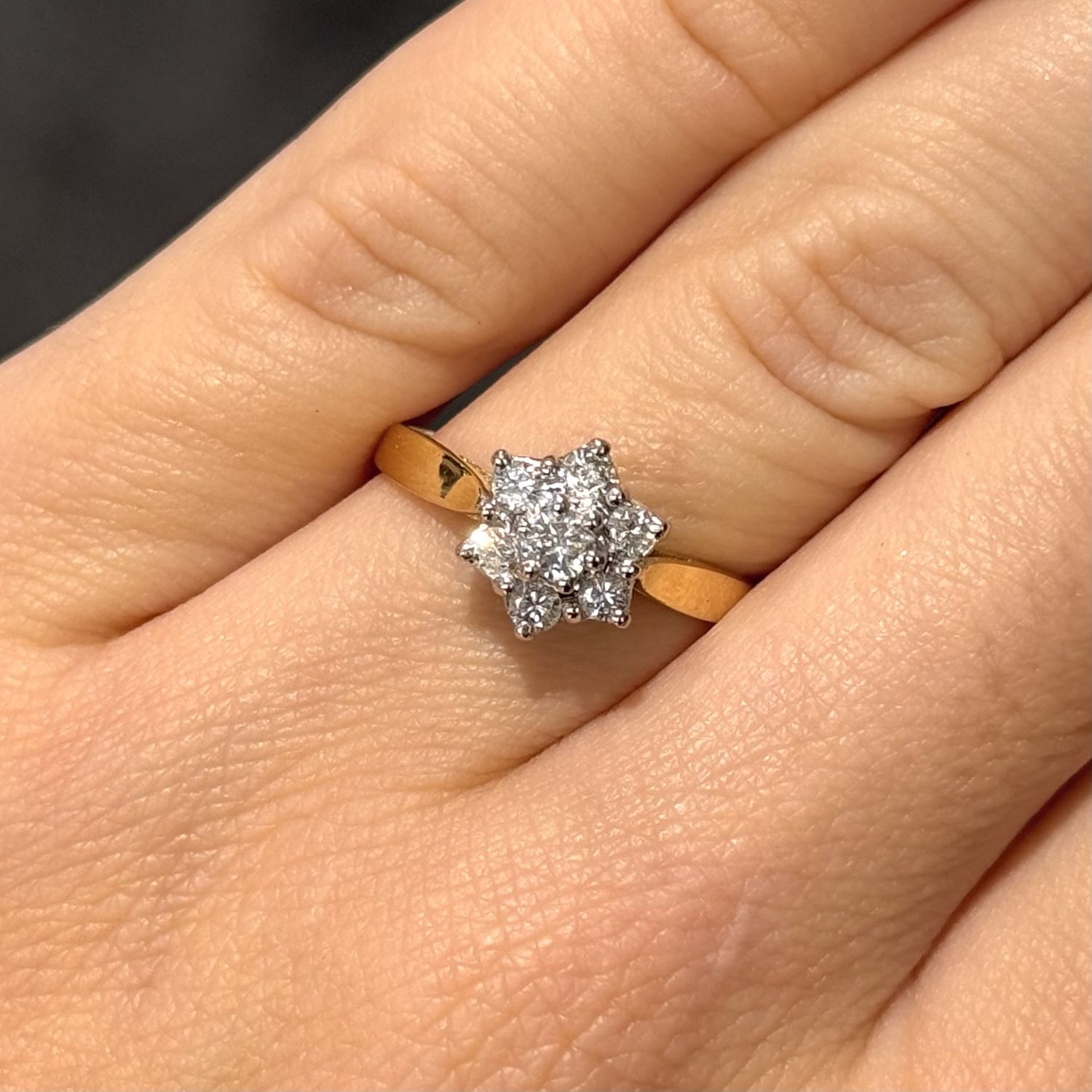 Pre-Owned 18ct Yellow Gold 0.35ct Diamond Cluster Ring