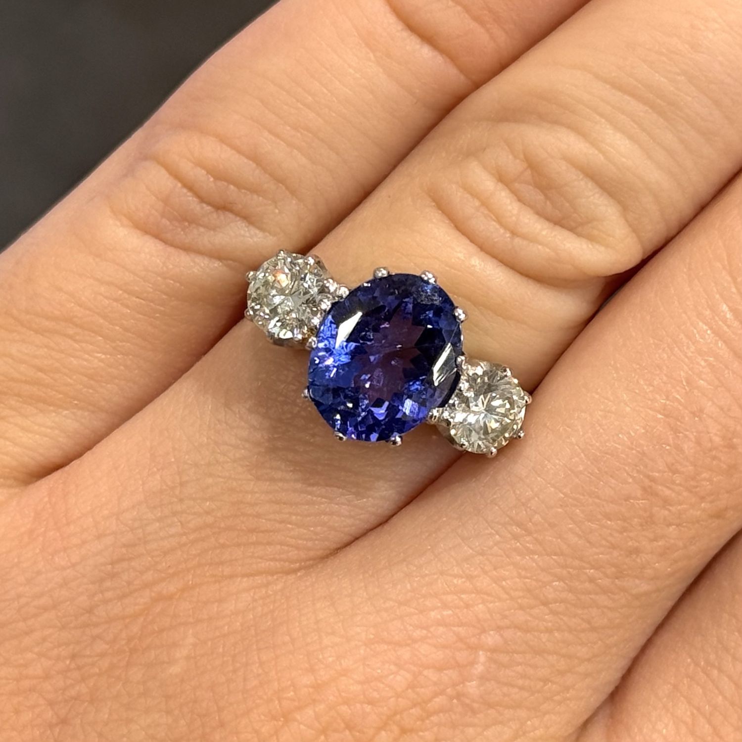 Pre-Owned 18ct White Gold 3.51ct Tanzanite &amp; 1.21ct Diamonds