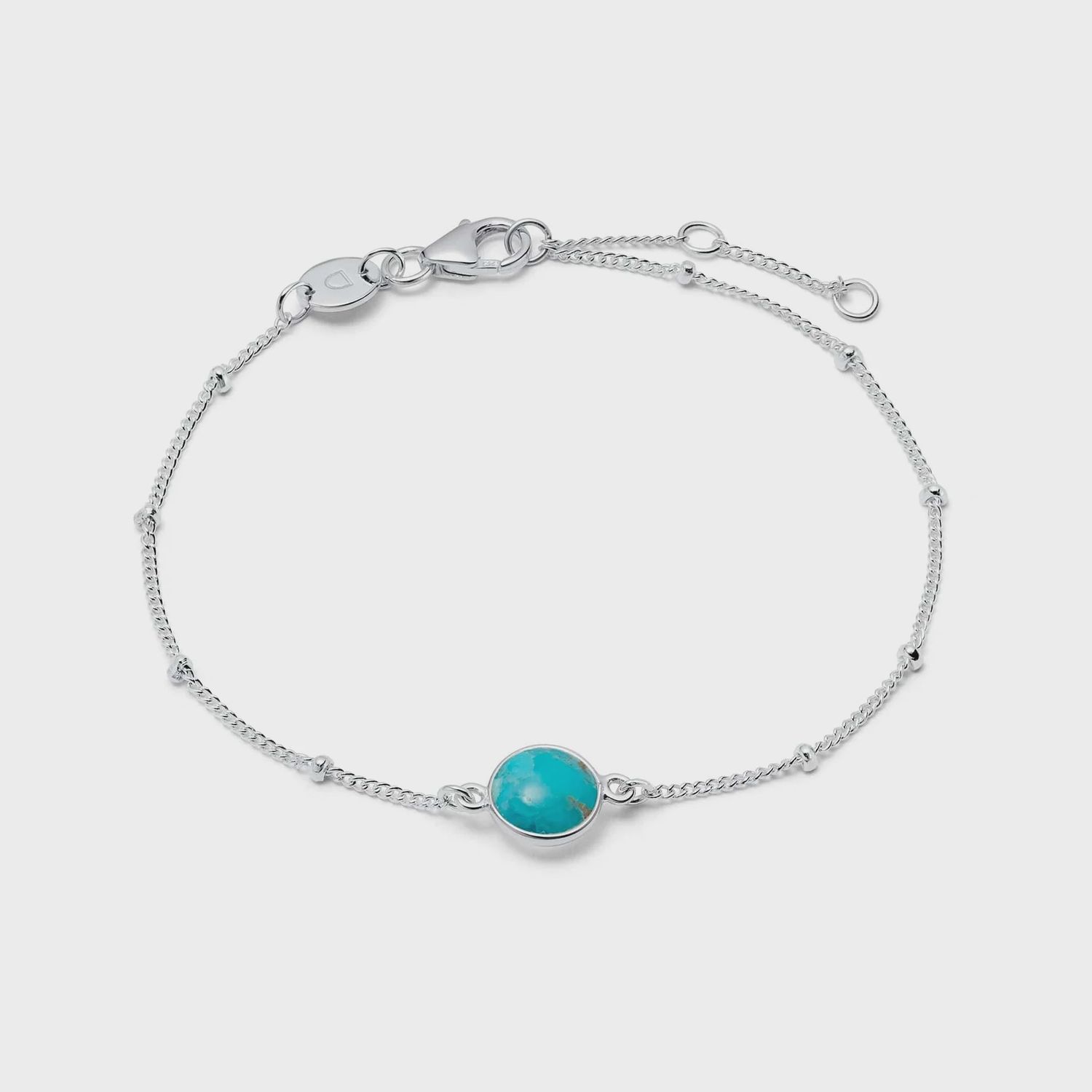 Silver Turquoise Healing Stone Bobble Bracelet