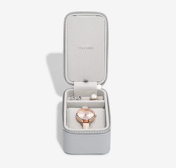 Pebble Grey Travel Jewellery & Watch Box Pebble Grey Travel Jewellery & Watch Box