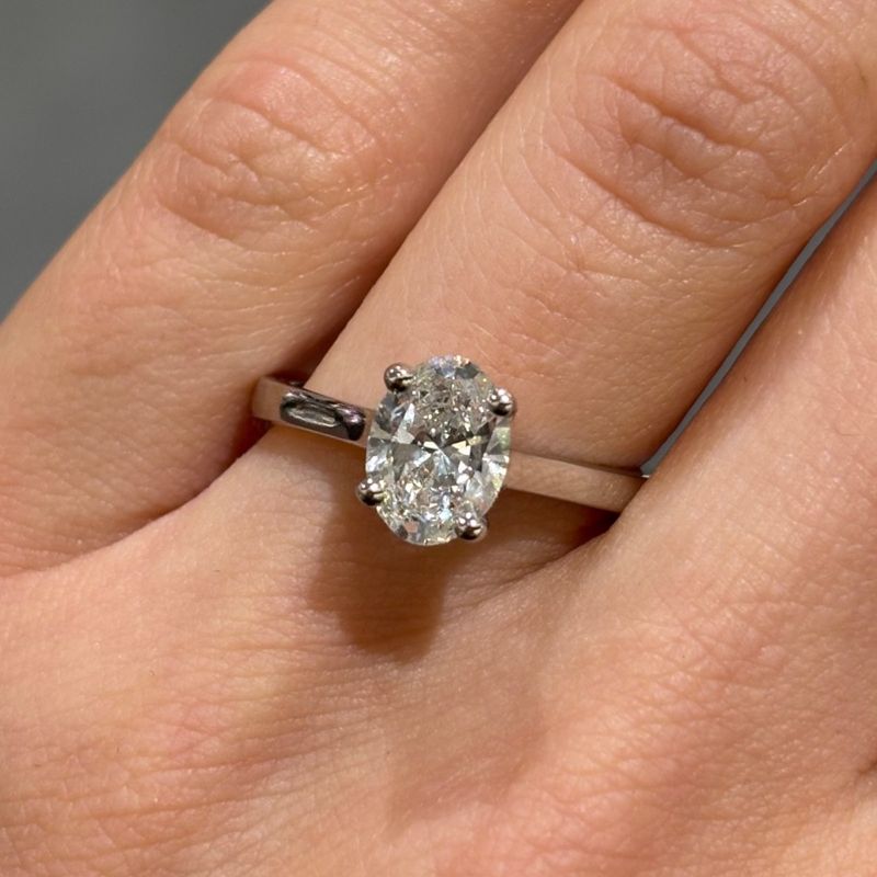 Platinum 1.22ct F VVS2 Oval Laboratory Grown Diamond Solitaire Ring Platinum 1.22ct F VVS2 Oval Laboratory Grown Diamond Solitaire Ring