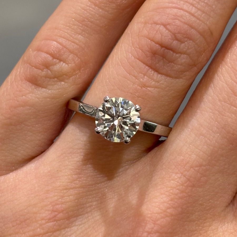 Platinum 1.53ct F VVS2 Laboratory Grown Diamond Solitaire Ring Platinum 1.53ct F VVS2 Laboratory Grown Diamond Solitaire Ring