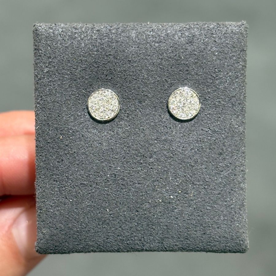 Pre-Owned 18ct White Gold 0.25ct Diamond Pave Set Earrings