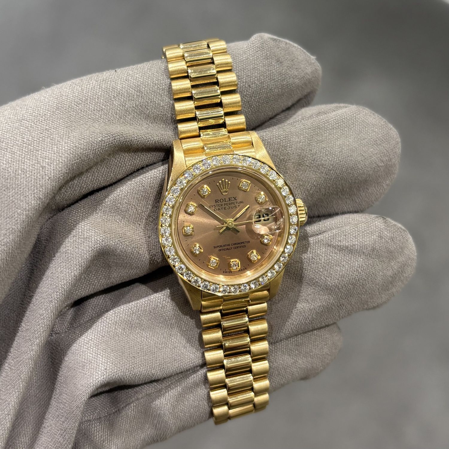 Pre-Owned Rolex Original Rolex Dial 18ct Yellow Gold Ladies Datejust