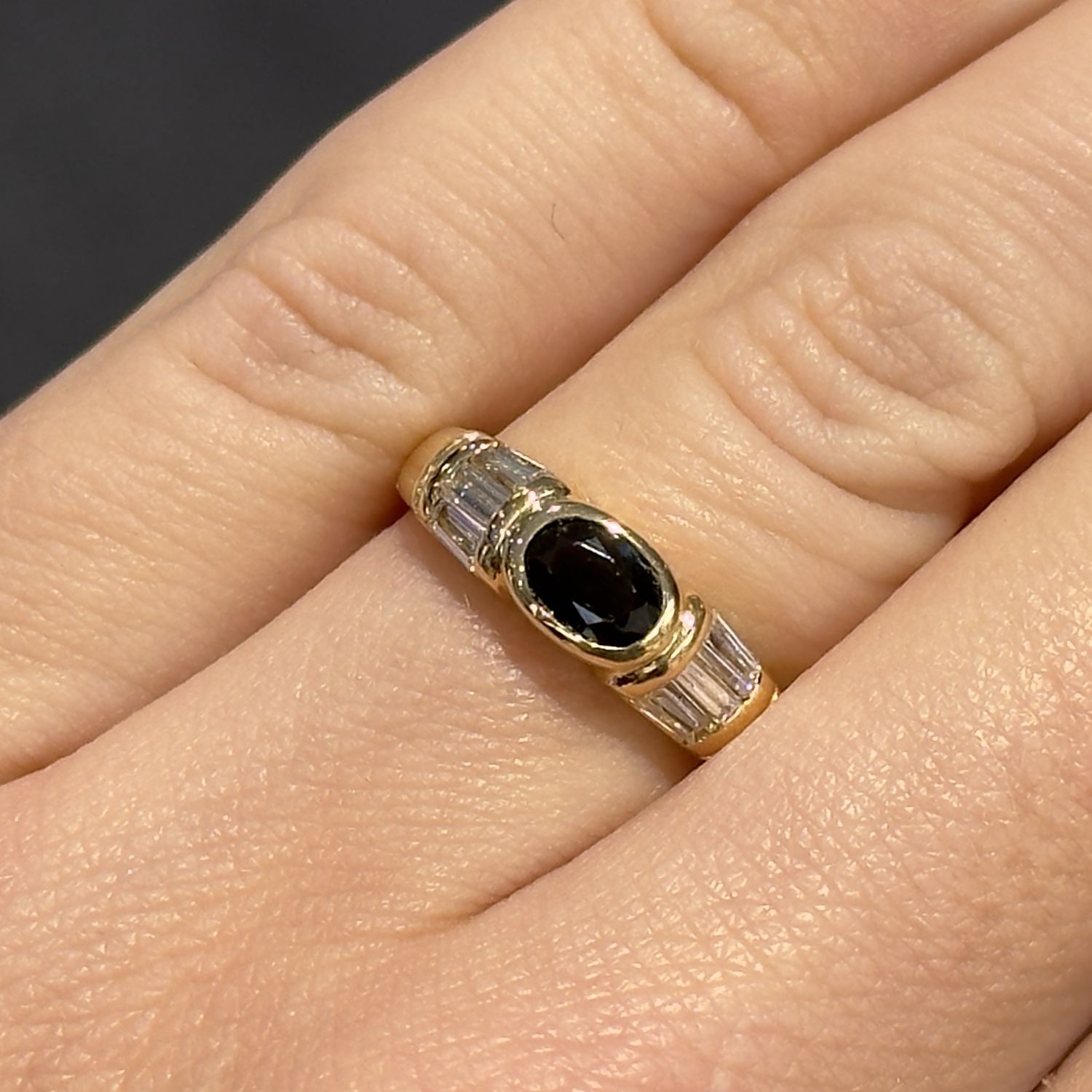 Pre-Owned 18ct Yellow Gold 0.60ct Sapphire &amp; 0.20ct Diamond Ring