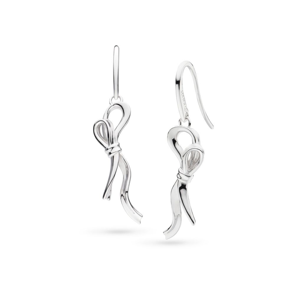 Serenity Ribbon Bow Loop Drop Earrings Serenity Ribbon Bow Loop Drop Earrings