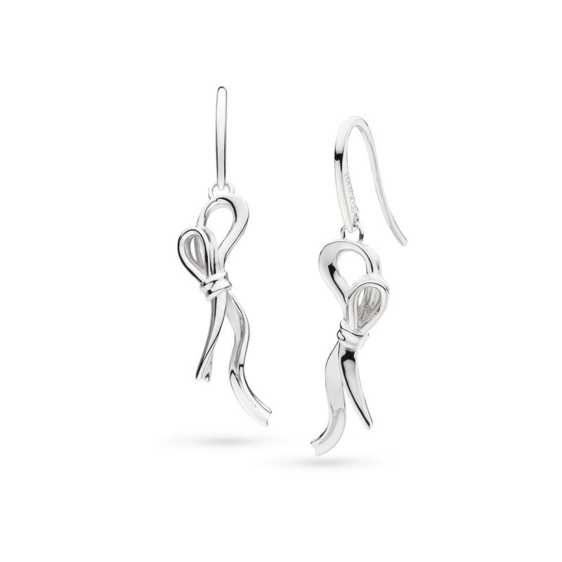 Serenity Ribbon Bow Loop Drop Earrings