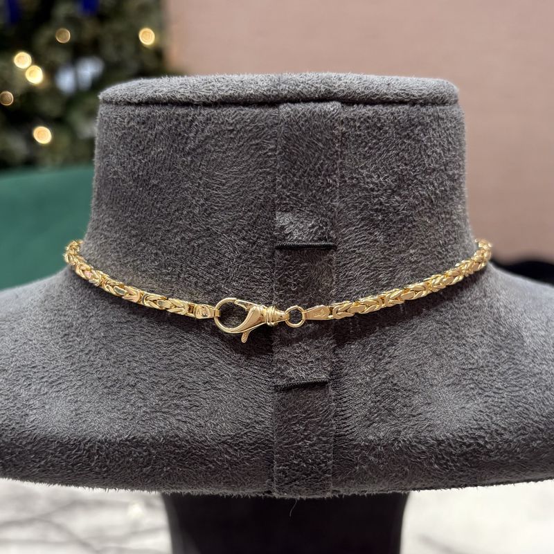 Pre-Owned 14ct Yellow Gold 24” Square Byzantine Chain 38g