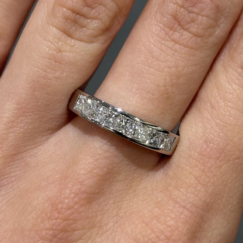 Pre-Owned Platinum 1.12ct Princess Eternity Ring Pre-Owned Platinum 1.12ct Princess Eternity Ring