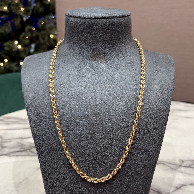 Pre-Owned 18ct Yellow Gold 23.5” Rope Chain 21.4g