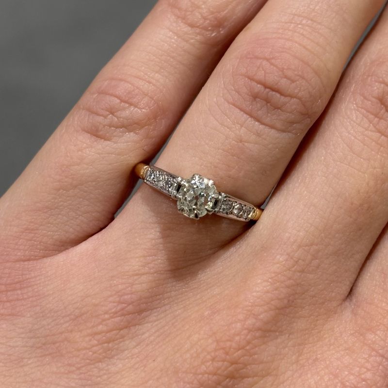 Pre-Owned Vintage 0.89ct Old Mine Cut Solitaire Ring