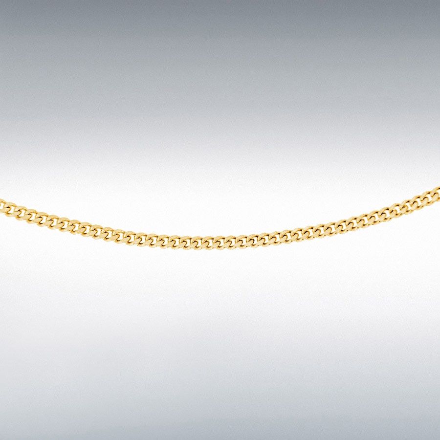 Sterling Silver 3 Micron Yellow Gold Plated 25 Diamond Cut Curb Chain 18" Sterling Silver 3 Micron Yellow Gold Plated 25 Diamond Cut Curb Chain 18"