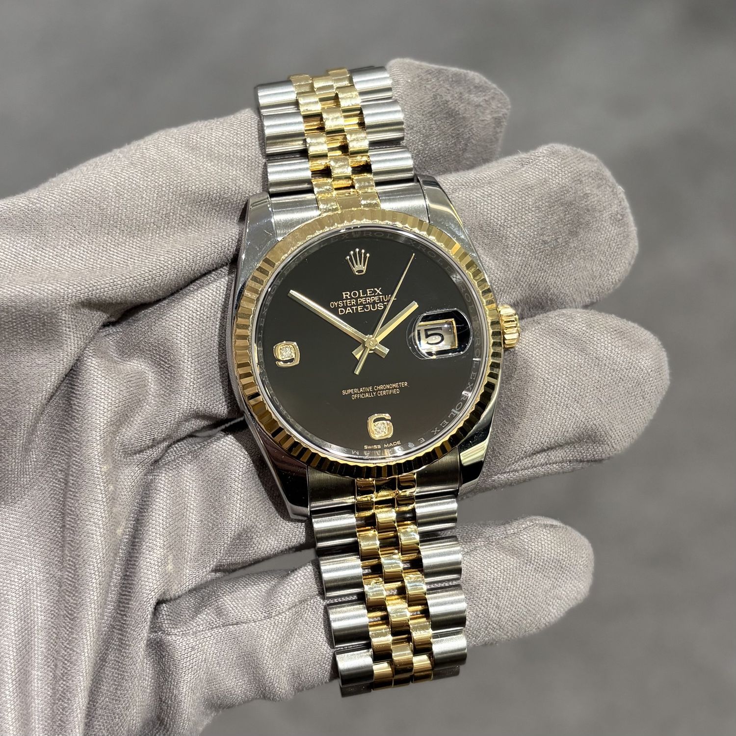 Pre-Owned Rolex Datejust Rare Onyx Dial 116233