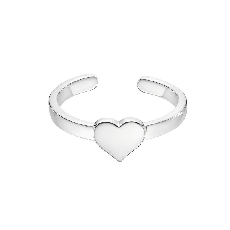 Sky Adjustable Flat Heart Ring