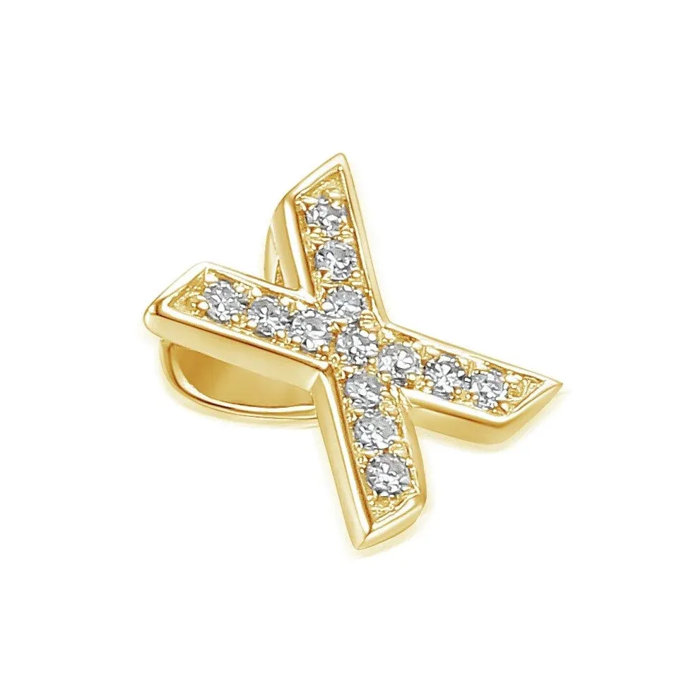 9ct Yellow Gold 4pt Diamond 'X' Initial Pendant 9ct Yellow Gold 4pt Diamond 'X' Initial Pendant