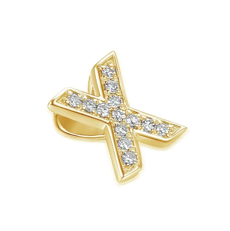 9ct Yellow Gold 4pt Diamond 'X' Initial Pendant 9ct Yellow Gold 4pt Diamond 'X' Initial Pendant