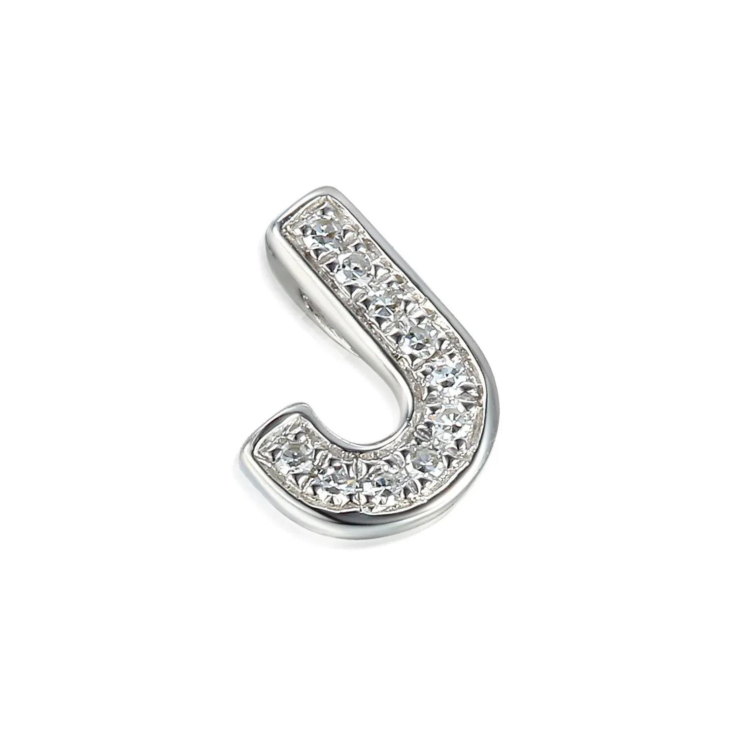 9ct White Gold 4pt Diamond 'J' Initial Pendant 9ct White Gold 4pt Diamond 'J' Initial Pendant
