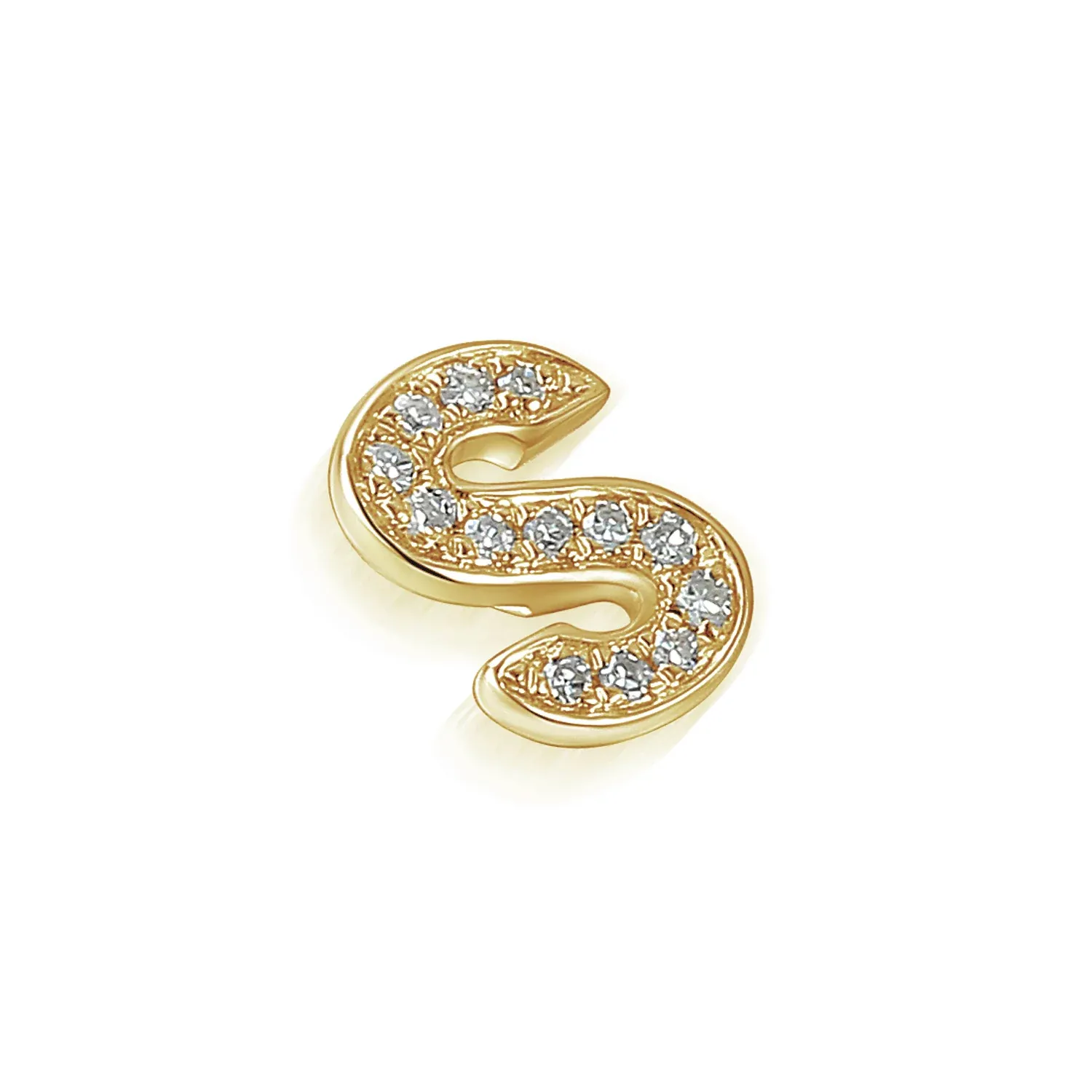 9ct Yellow Gold 4pt Diamond 'S' Initial Pendant