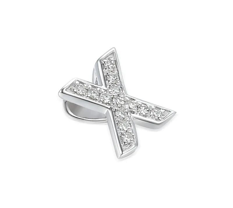 9ct White Gold 4pt Diamond 'X' Initial Pendant 9ct White Gold 4pt Diamond 'X' Initial Pendant
