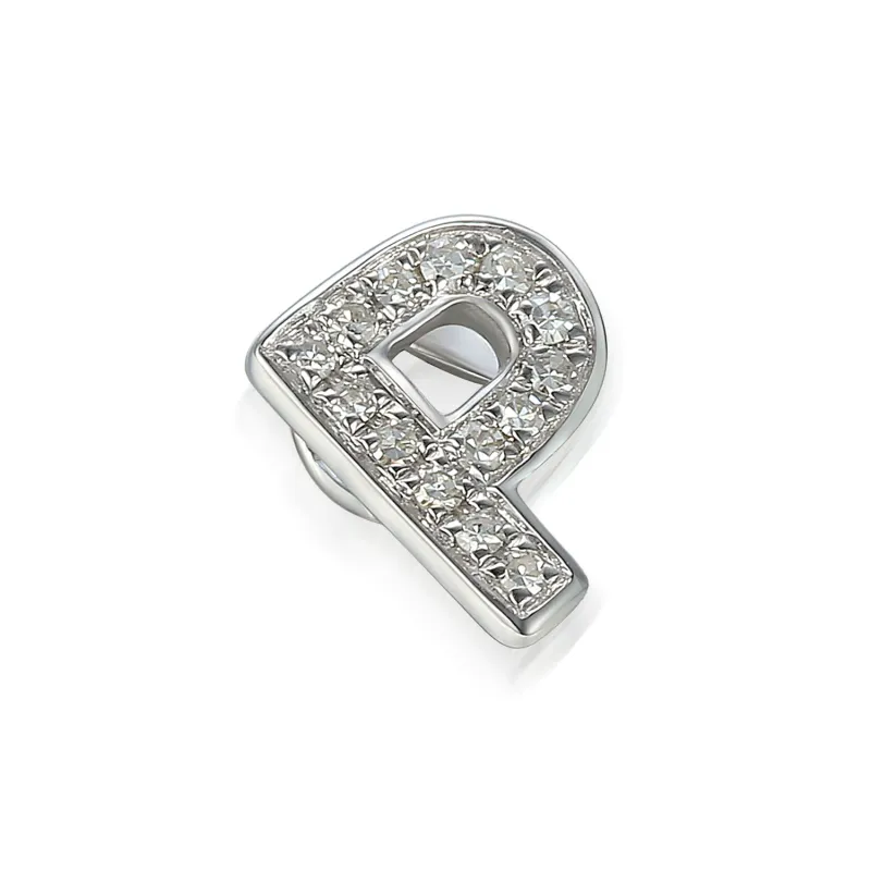 9ct White Gold 0.05ct Diamond 'P' Initial Pendant 9ct White Gold 0.05ct Diamond 'P' Initial Pendant