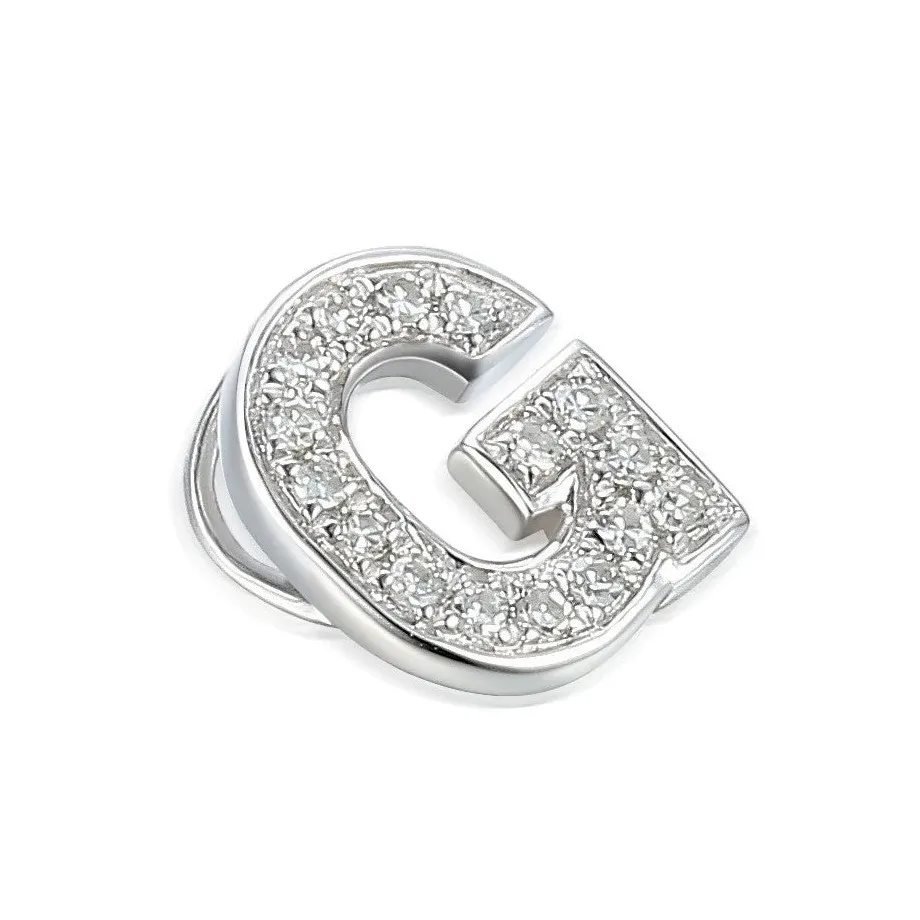 9ct White Gold 0.04ct Diamond 'G' Initial Pendant 9ct White Gold 0.04ct Diamond 'G' Initial Pendant, Initial: G, Metal: 9ct White Gold