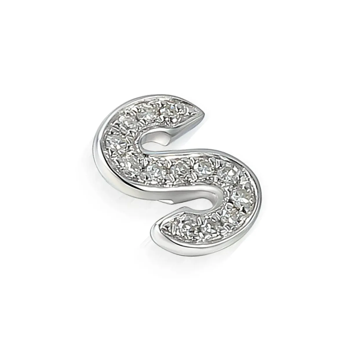 9ct White Gold 0.04ct Diamond 'S' Initial Pendant 9ct White Gold 0.04ct Diamond 'S' Initial Pendant