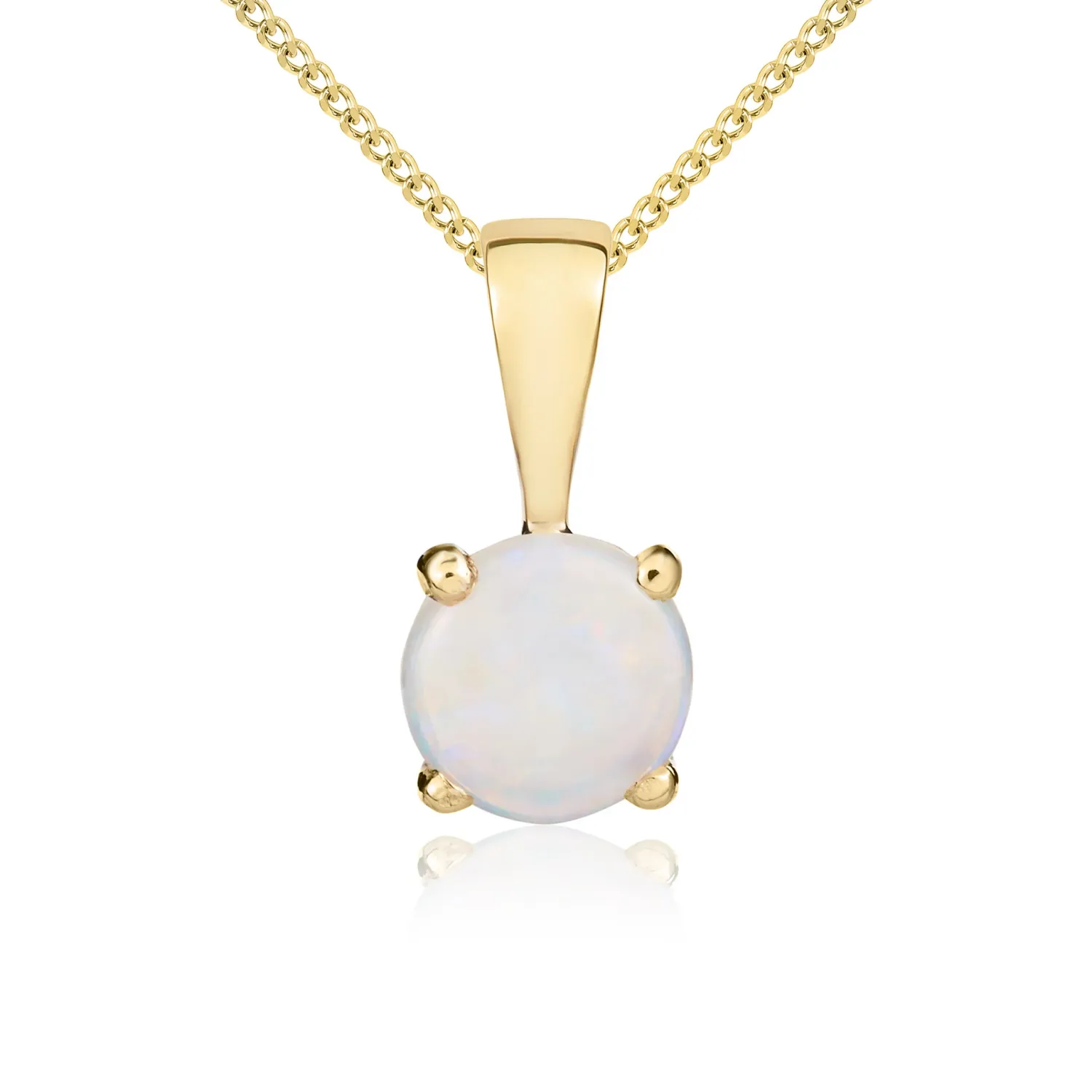 9ct Yellow Gold Opal 5mm Round Claw-Set Pendant 9ct Yellow Gold Opal 5mm Round Claw-Set Pendant