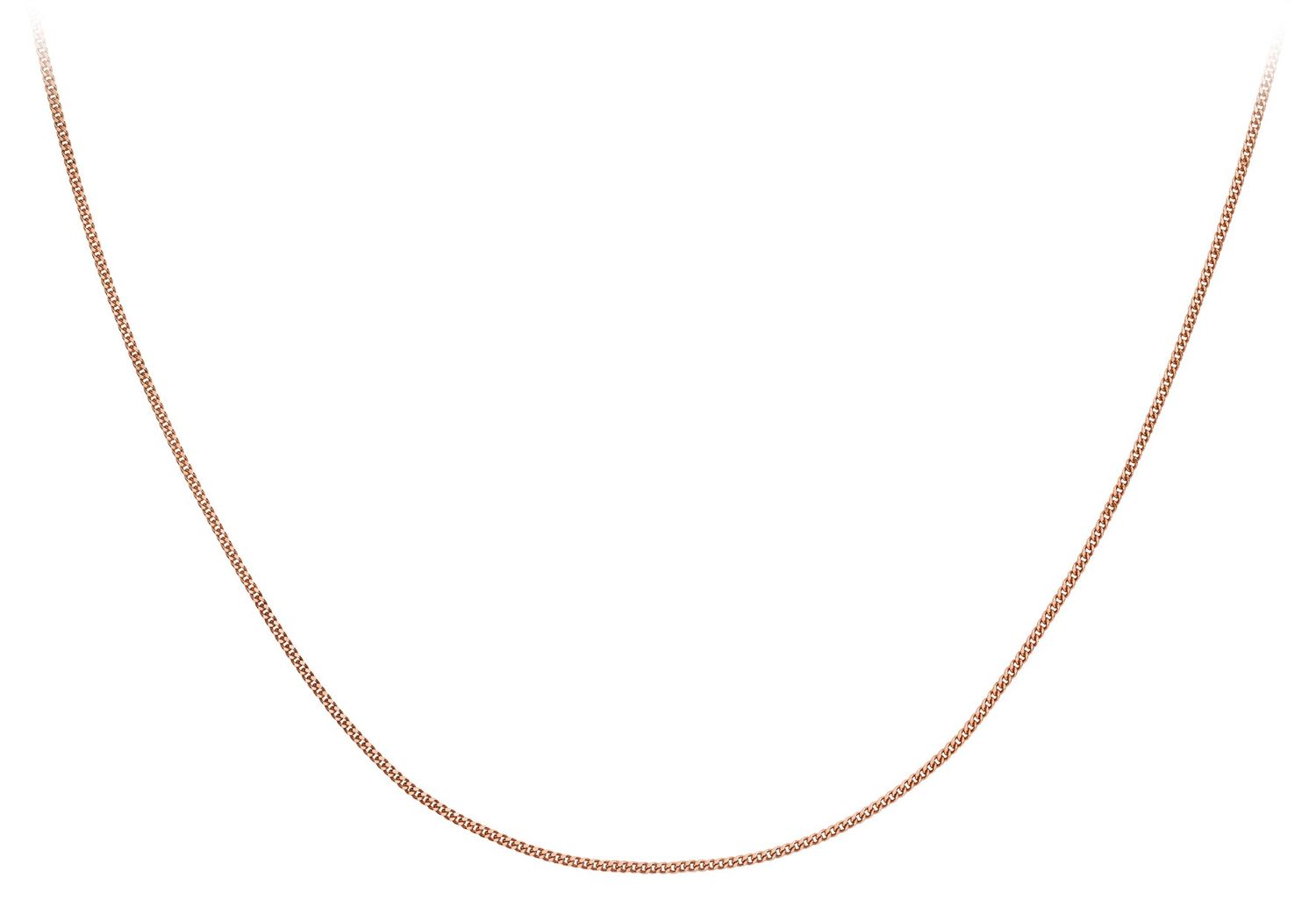 9ct Rose Gold Curb Chain 16-18 9ct Rose Gold Curb Chain 16-18