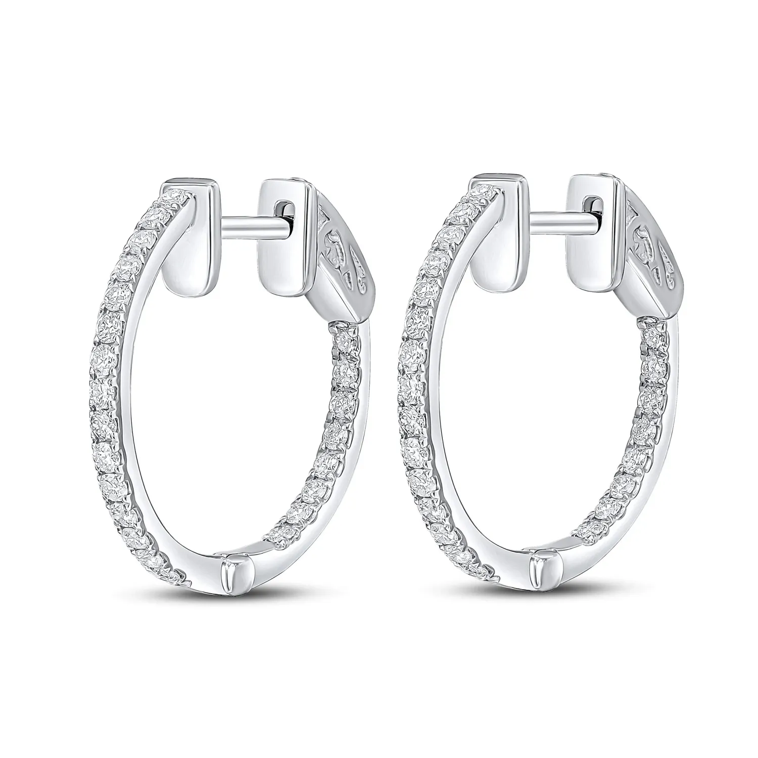 18ct White Gold 0.34ct Diamond Full Hoop Earrings 18ct White Gold 0.34ct Diamond Full Hoop Earrings