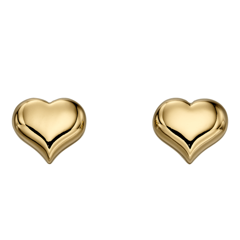 Aria Silver Gold Plated Heart Stud Earrings