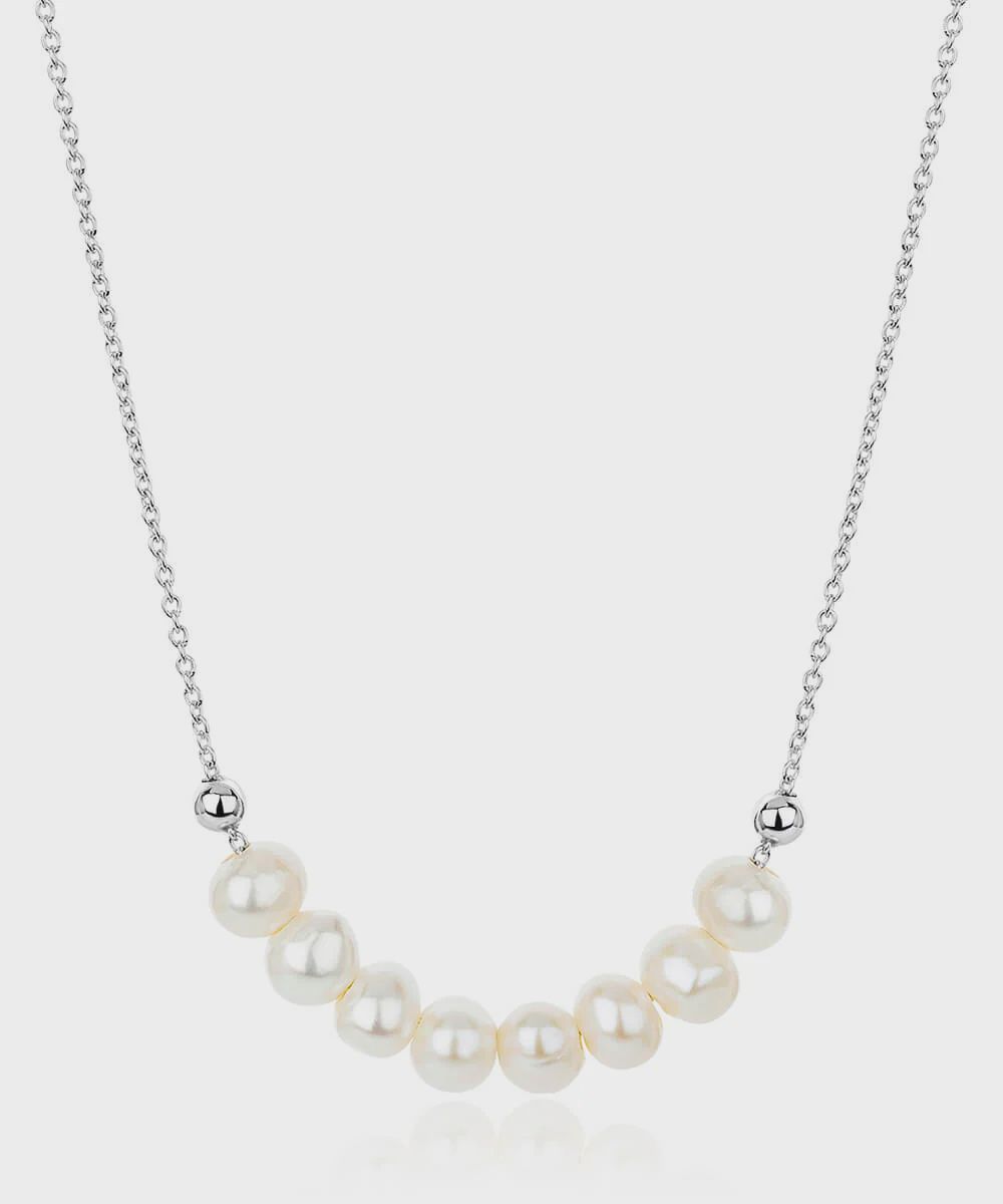 Sterling Silver Angelica Pearl Choker Necklace, Metal: Sterling Silver