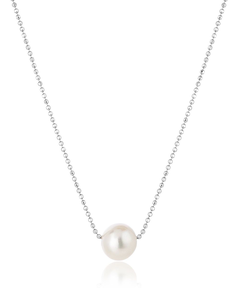 Sterling Silver Essential Pearl Necklace Sterling Silver Essential Pearl Necklace, Colour: Silver
