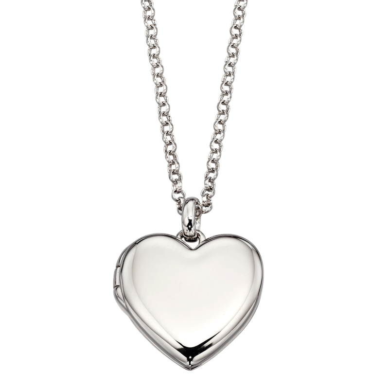 Olivia - Silver Plain Heart Locket Necklace Olivia - Silver Plain Heart Locket Necklace