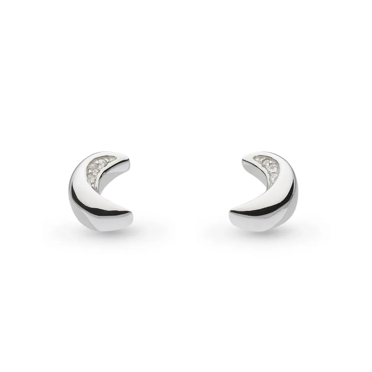 Miniature Sparkle Mini Moon CZ Stud Earrings Miniature Sparkle Mini Moon CZ Stud Earrings