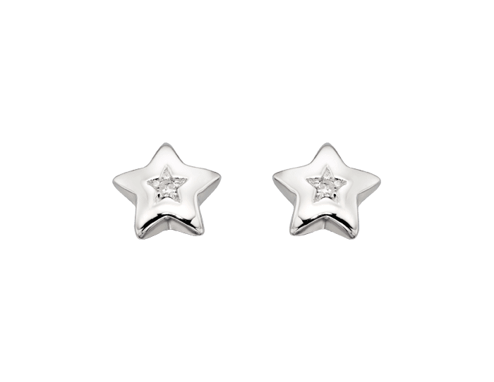 Noor - Silver Diamond Star Earrings Noor - Silver Diamond Star Earrings