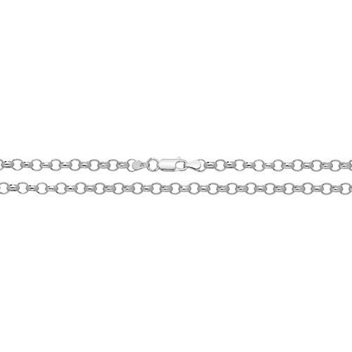 Silver Round Link 4.5mm Belcher Chain, Length: 16"