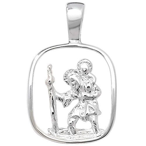 Silver Open St Christopher Pendant