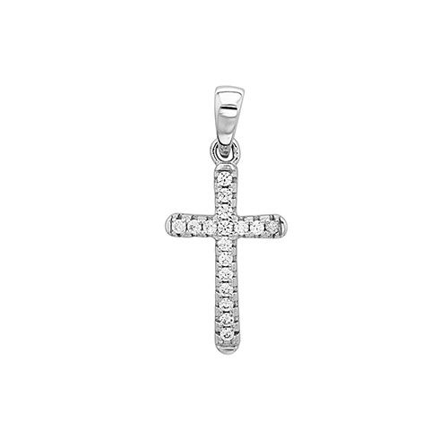Silver CZ Cross Pendant