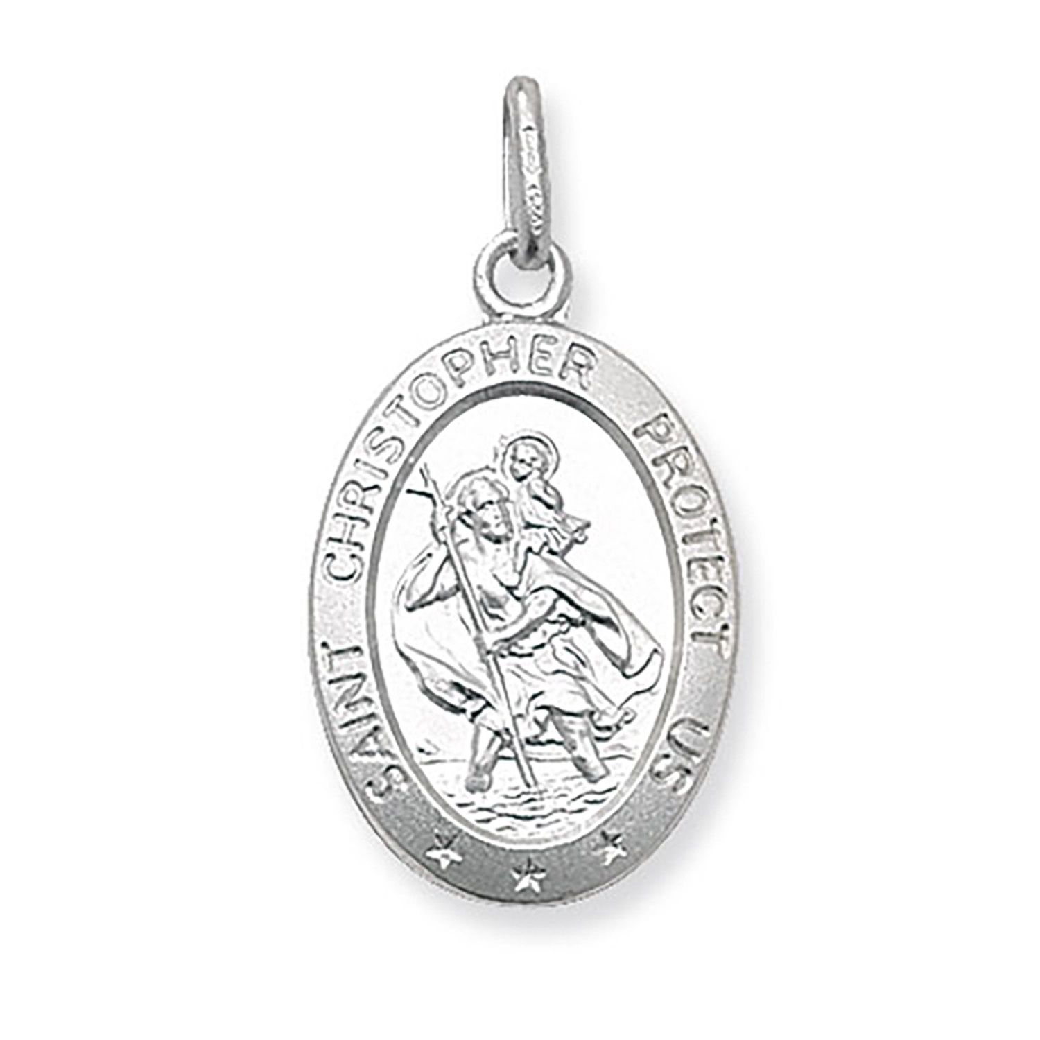 Silver Oval St Christopher Pendant