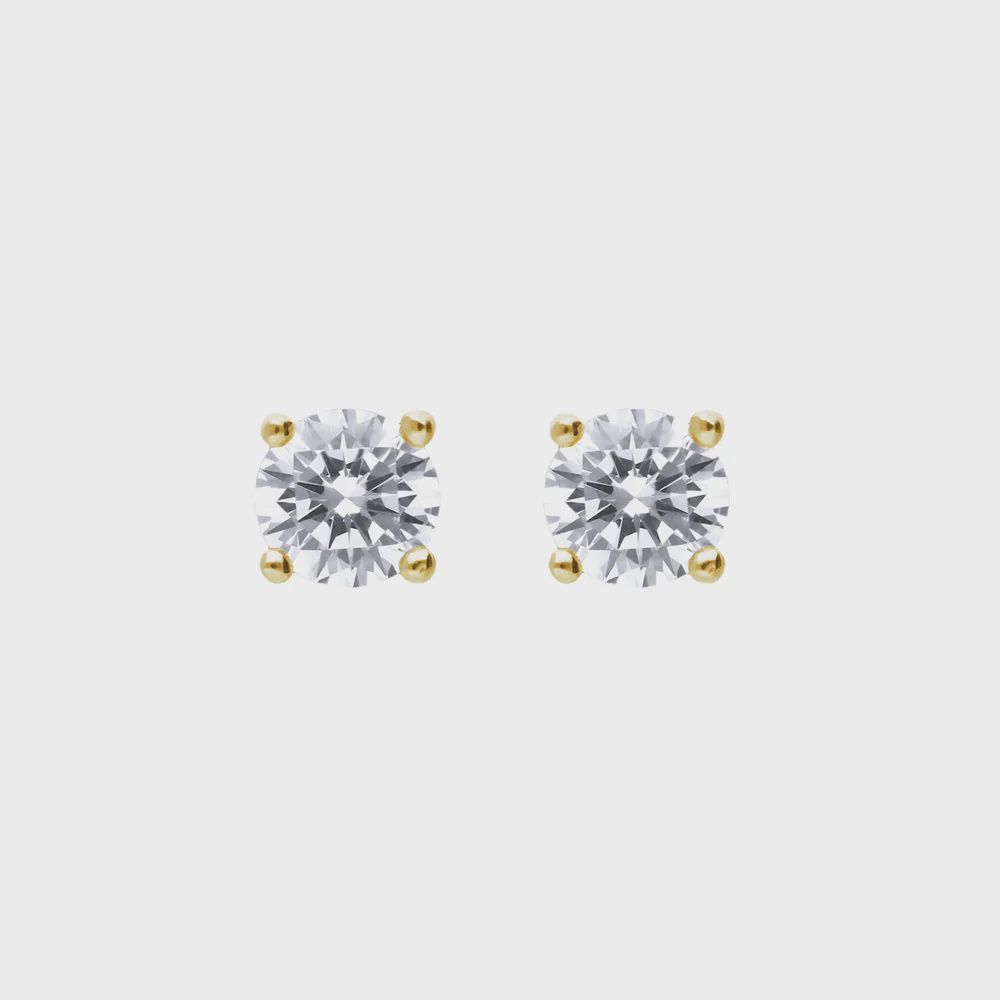 Gold Plated Silver 0.25ct Crystal Studs Gold Plated Silver 0.25ct Crystal Studs