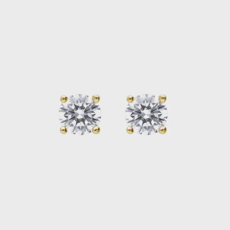 Gold Plated Silver 0.25ct Crystal Studs Gold Plated Silver 0.25ct Crystal Studs