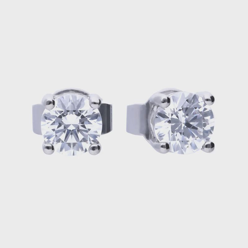 Diamonfire Silver 4 Claw 0.50ct Zirconia Stud Earrings Diamonfire Silver 4 Claw 0.50ct Zirconia Stud Earrings