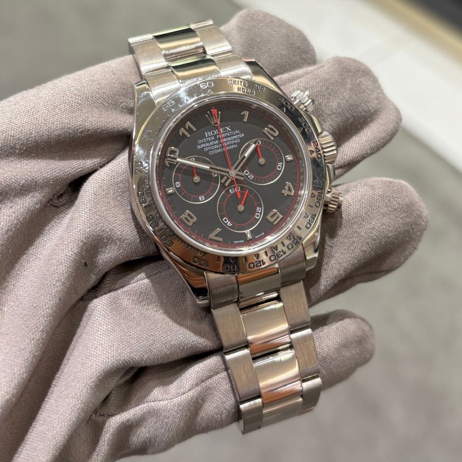 Pre-Owned Rolex Oyster Perpetual 18ct White Gold Racing Dial Cosmograph Daytona 116509